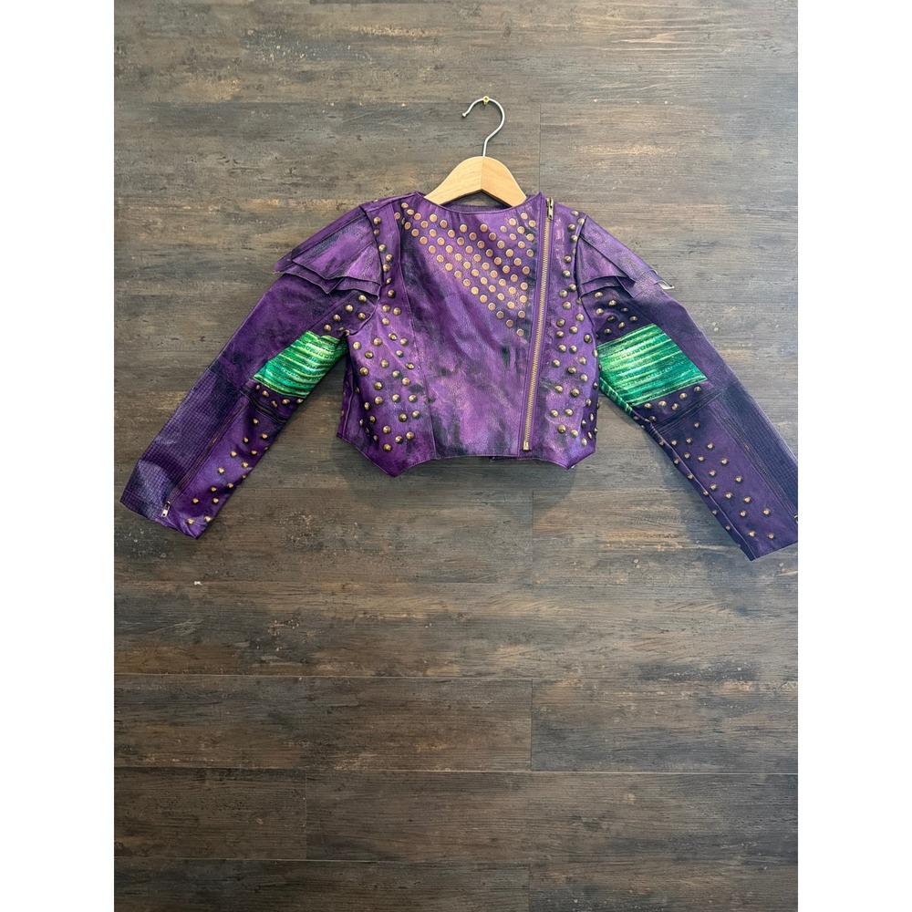 Disney Descendants Mal Costume Jacket Purple Green Studded Girls 7/8 Isle Lost